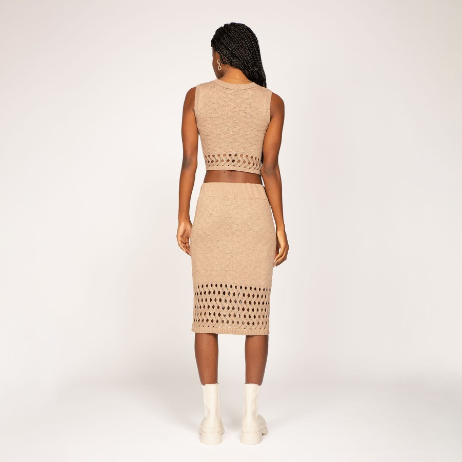 Peixoto Wear Leni Knit Skirt Camel Knit Skirts