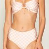 Peixoto Wear Sam High Waisted Bikini Bottom Beige Riviera Bottoms