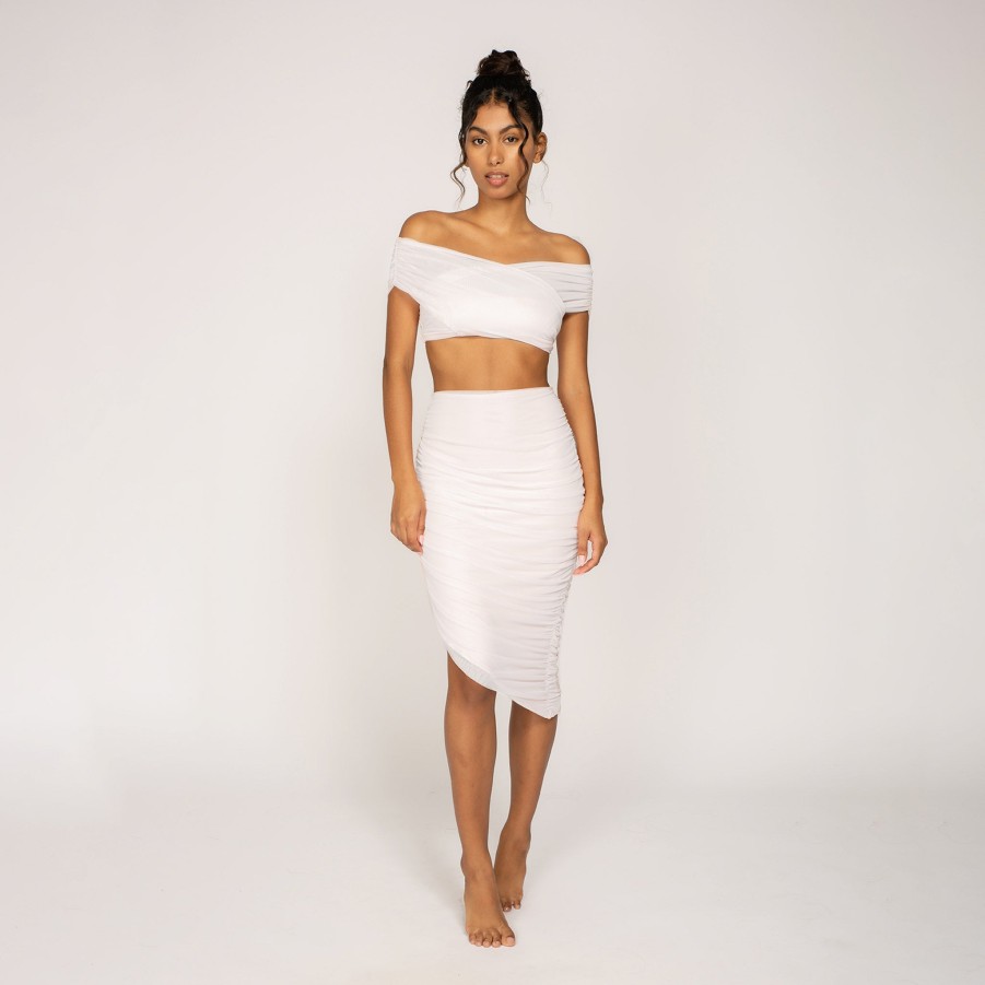 Peixoto Wear Cassie Mesh Skirt White Mesh Skirts