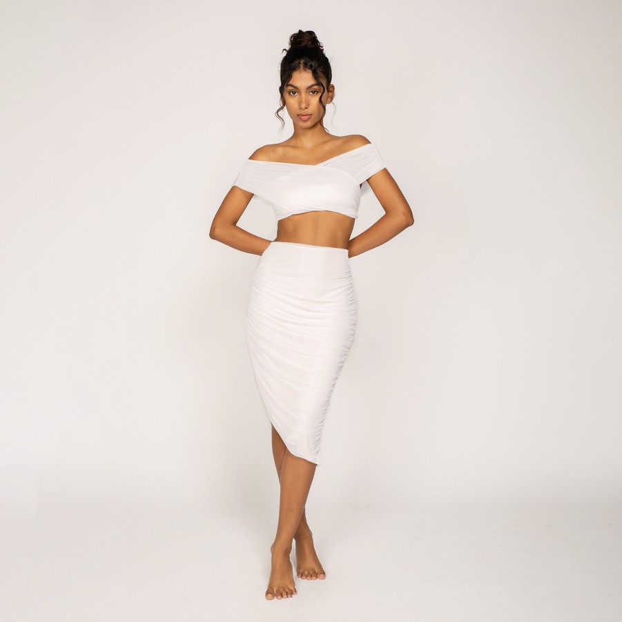 Peixoto Wear Cassie Mesh Skirt White Mesh Skirts