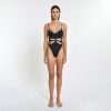 Peixoto Wear Elodie One-Piece Cheeky Bottom Black Bottoms