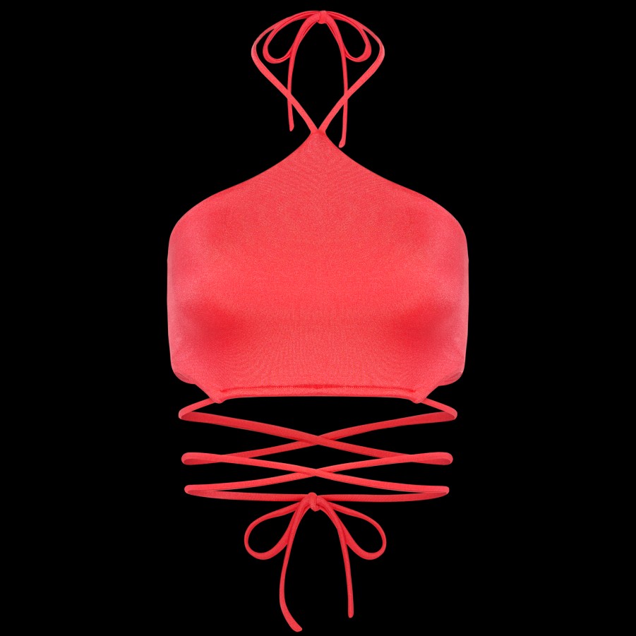 Peixoto Wear Kelly Bikini Top Fiery Coral Tops